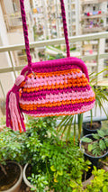 Shades of Pink & Orange Multicolor Clutch