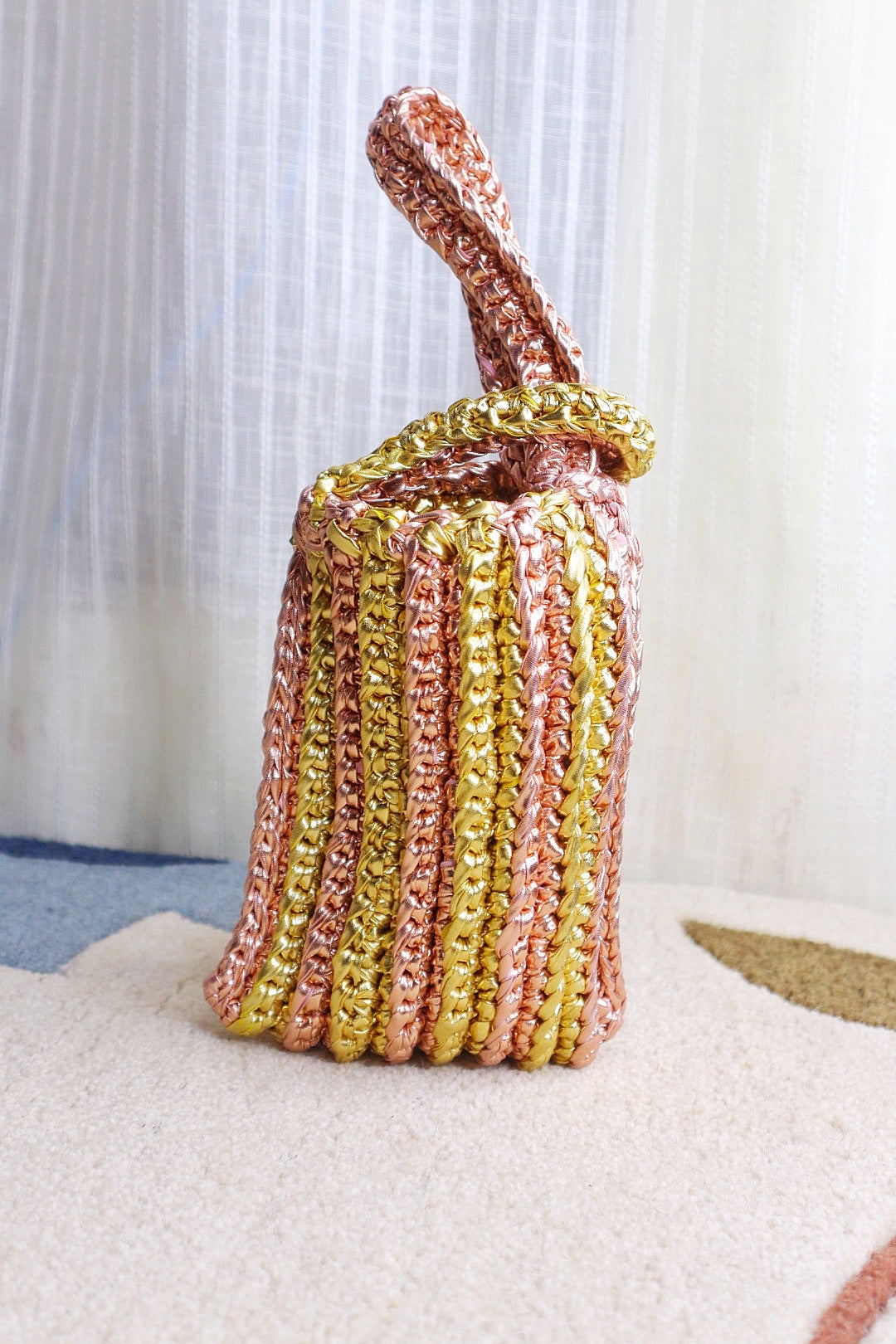 Rose Gold and Gold Crotchet Potli