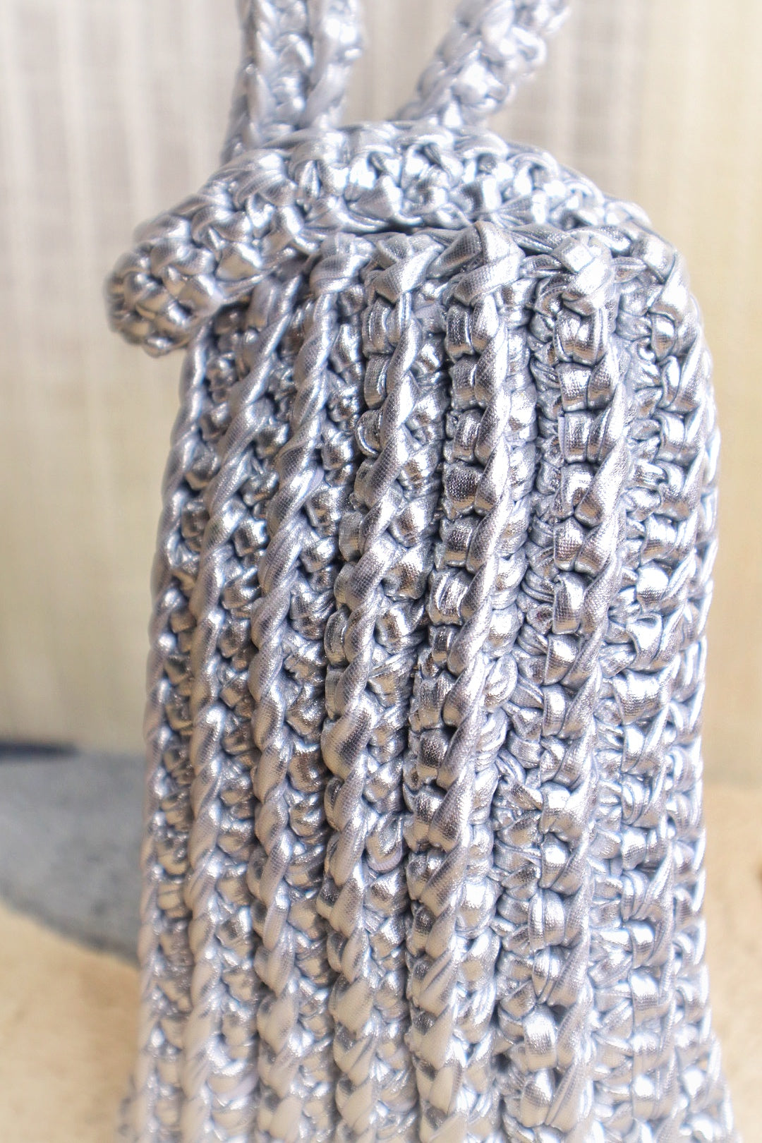 Silver Luxe Crochet Potli