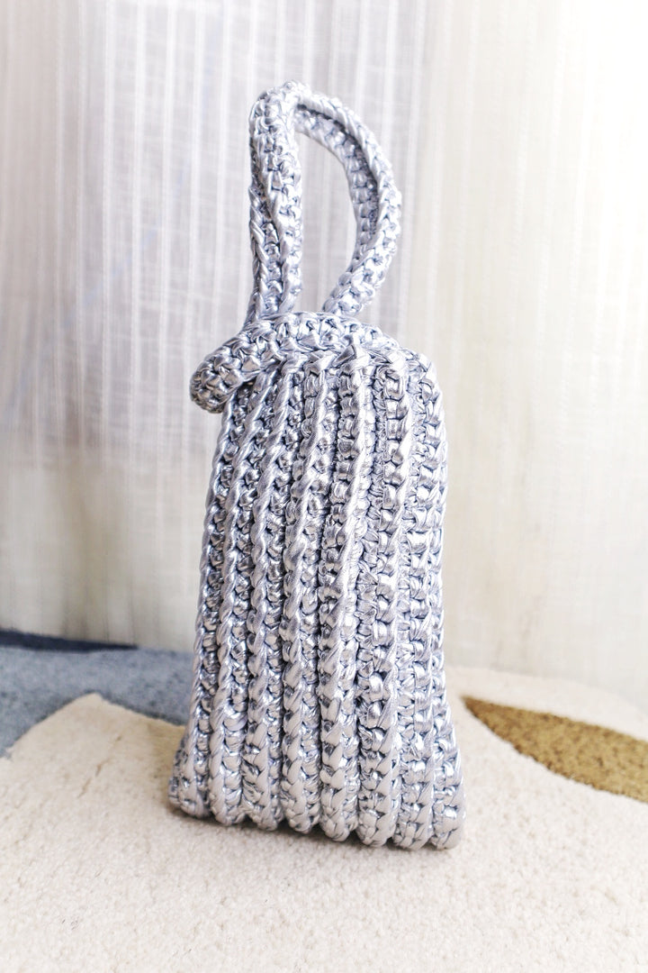Silver Luxe Crochet Potli