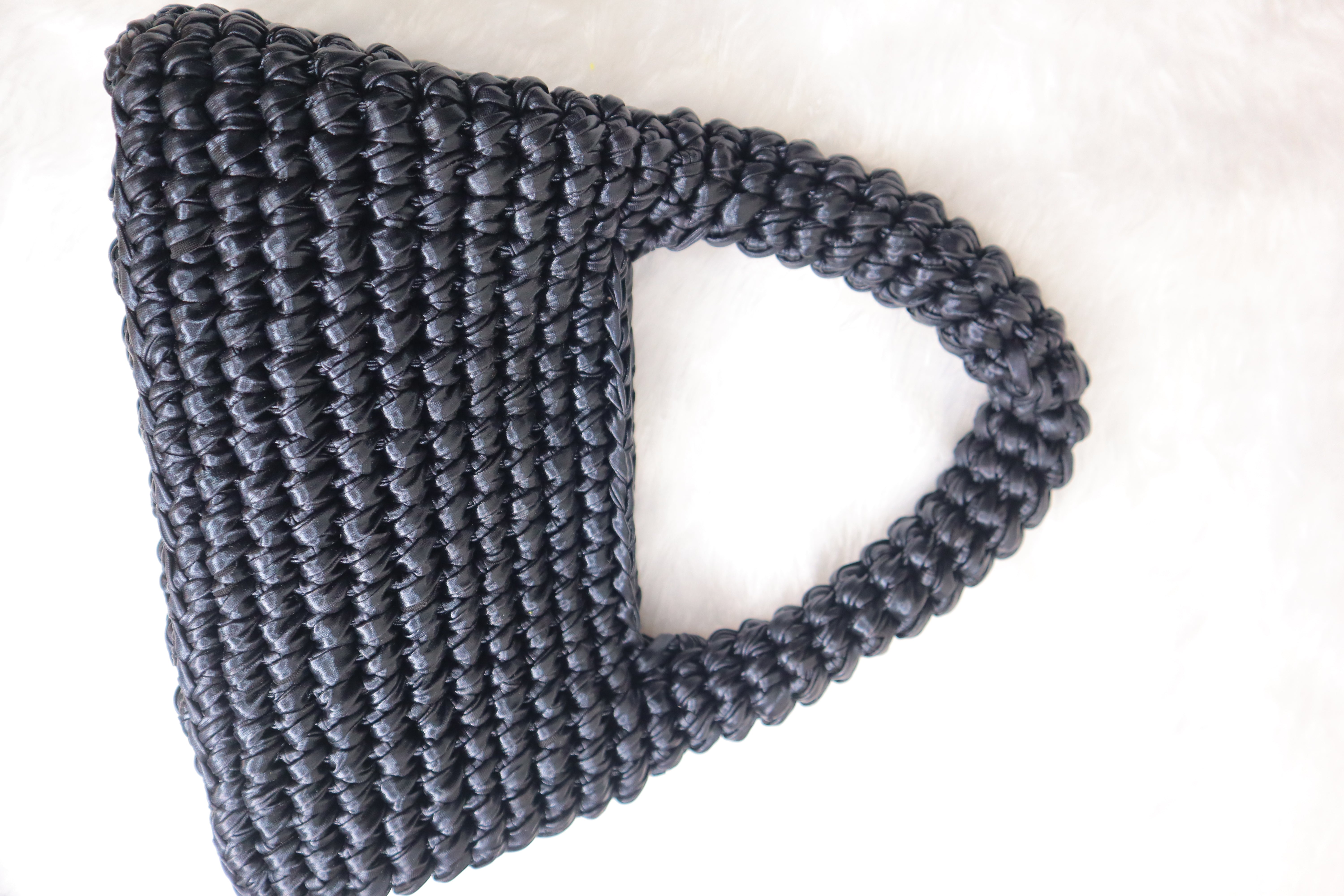 Midnight Black Loaf Crochet Bag