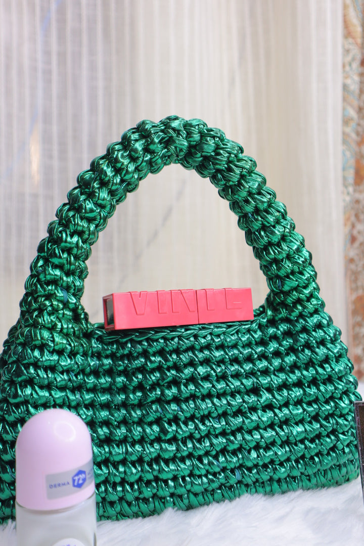 Emerald Green Loaf Crochet Bag