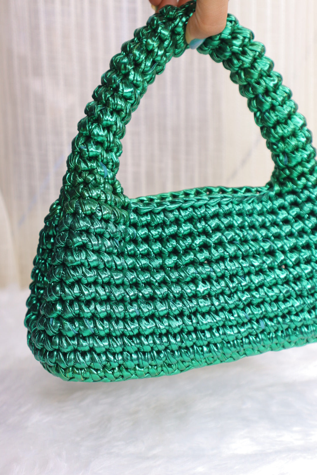 Emerald Green Loaf Crochet Bag