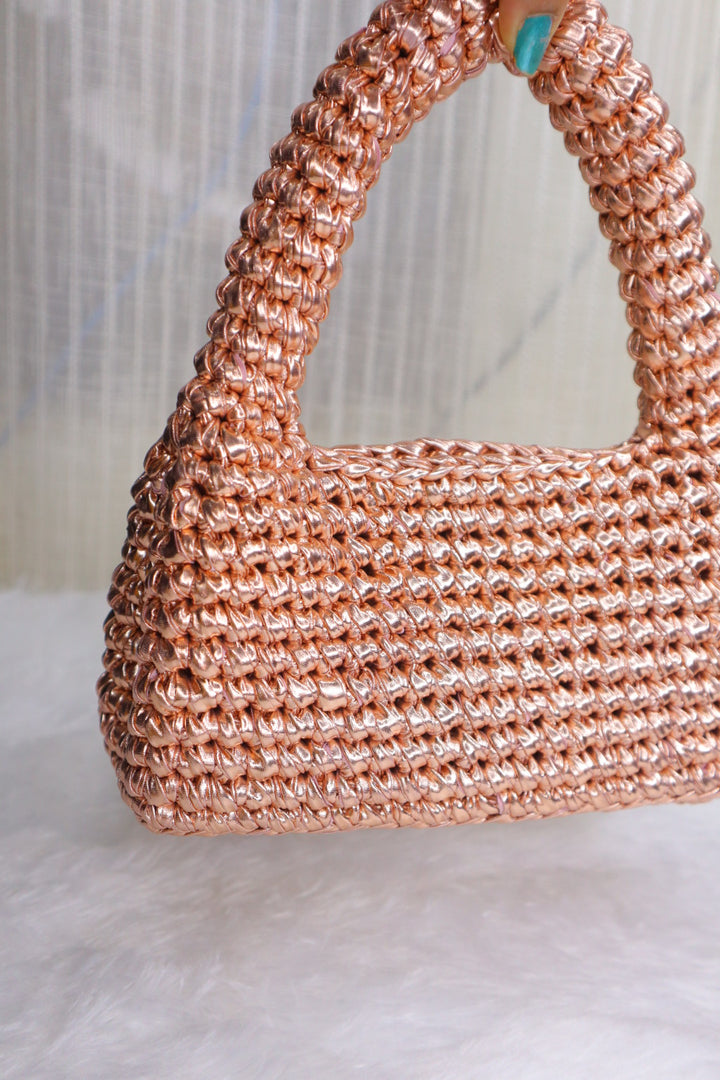 Rose Gold Loaf Crochet Bag