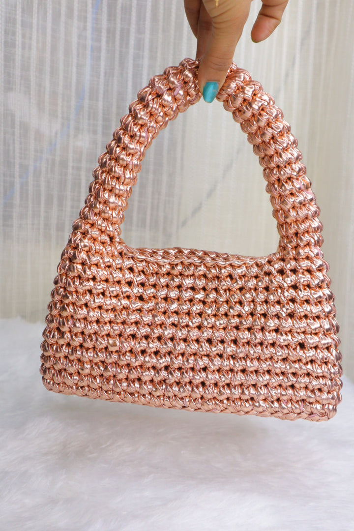 Rose Gold Loaf Crochet Bag