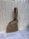Pure Gold Metallic Crochet Knot Potli Bag