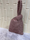Ros Gold  Metallic Crochet Knot Potli Bag