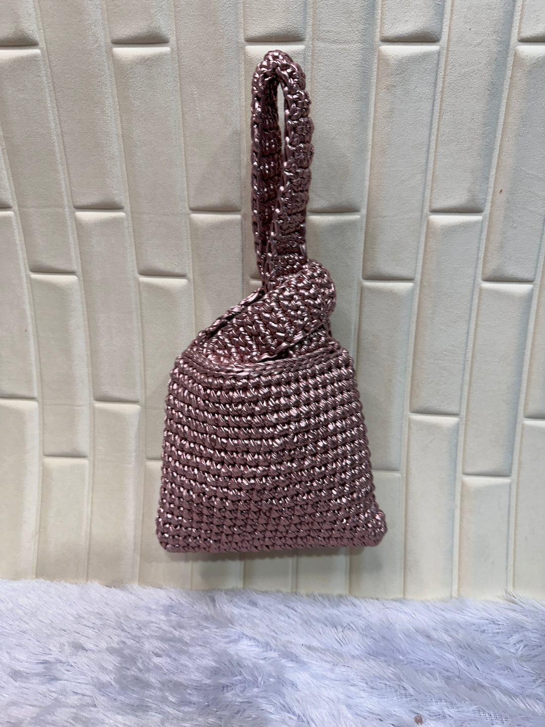 Ros Gold  Metallic Crochet Knot Potli Bag