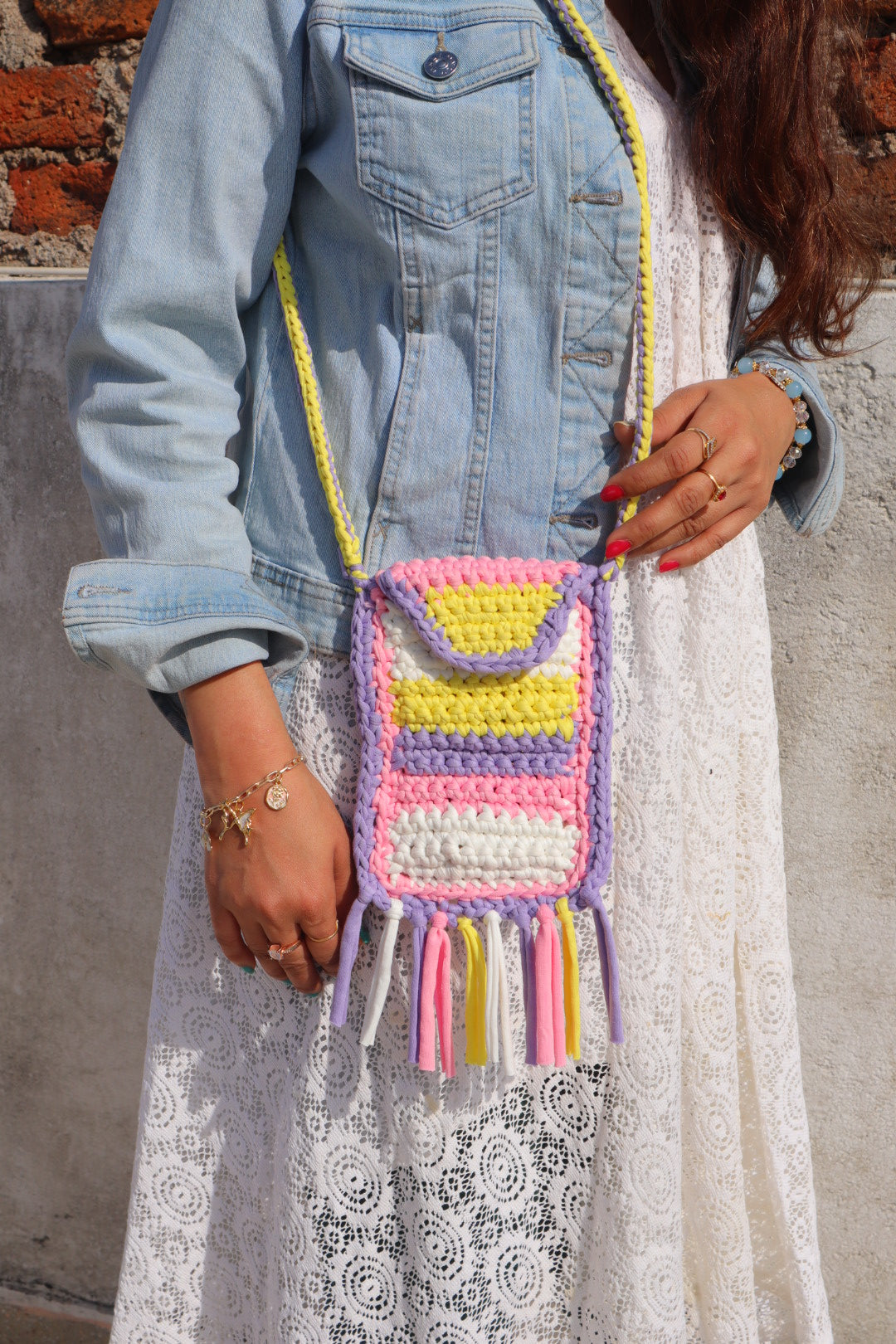 Pastel Multicolor Phone Sling