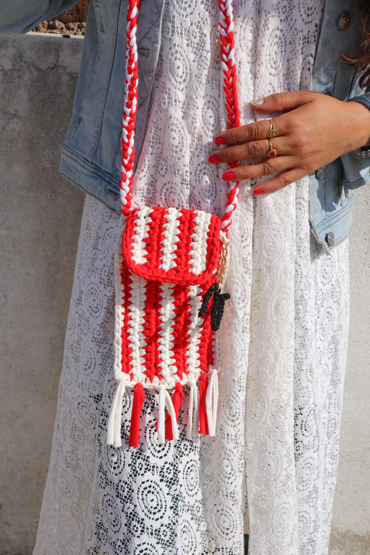 Candy Stripe Phone Sling With Initial