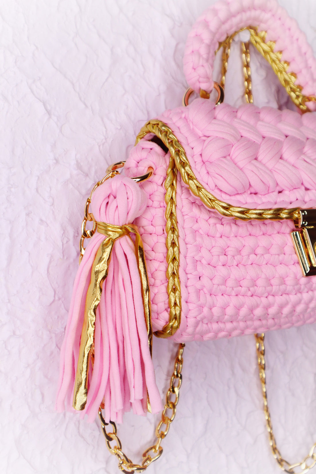 Blush Luxe Crochet Handbag