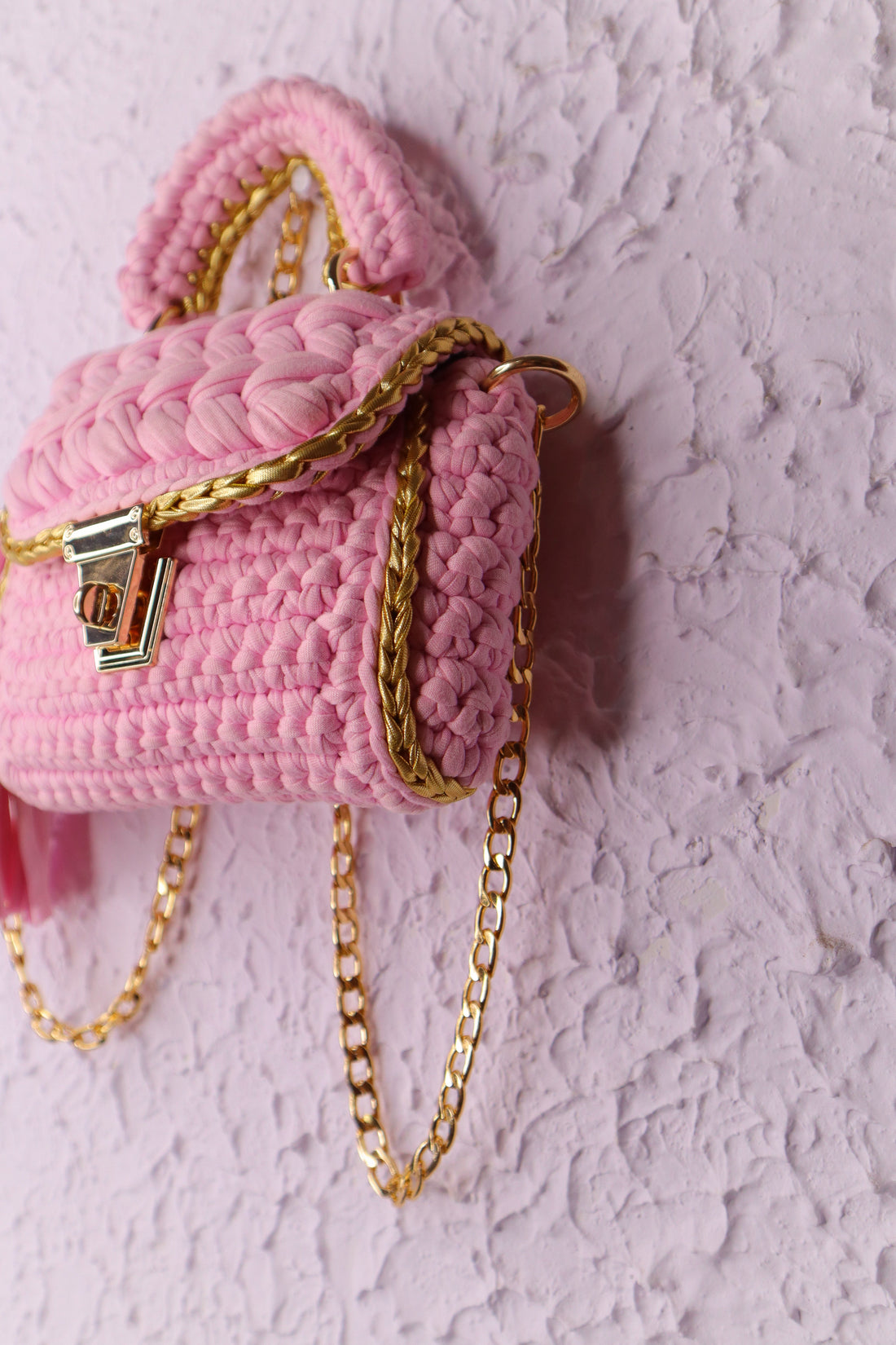 Blush Luxe Crochet Handbag