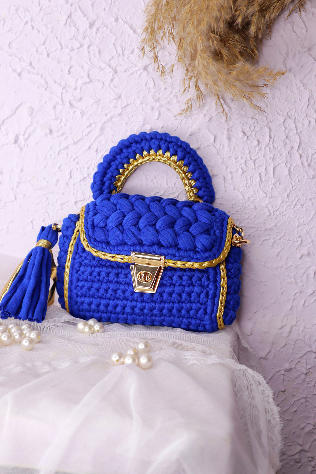 Royal Sapphire Crochet Bag