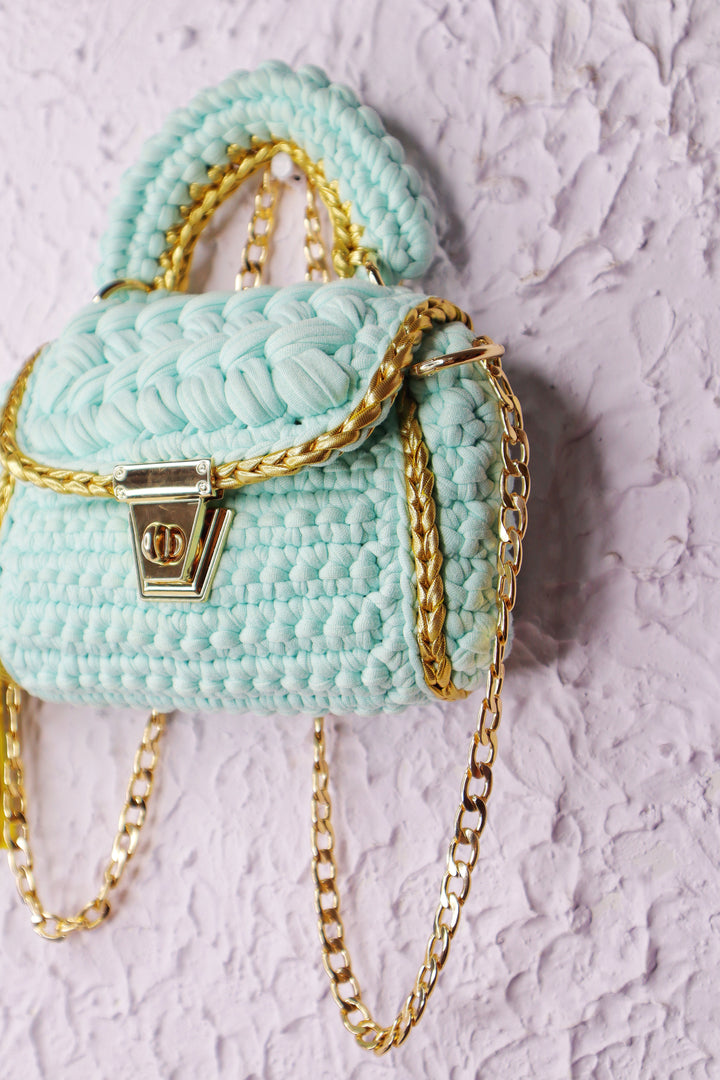 Mint Breeze Crochet Bag