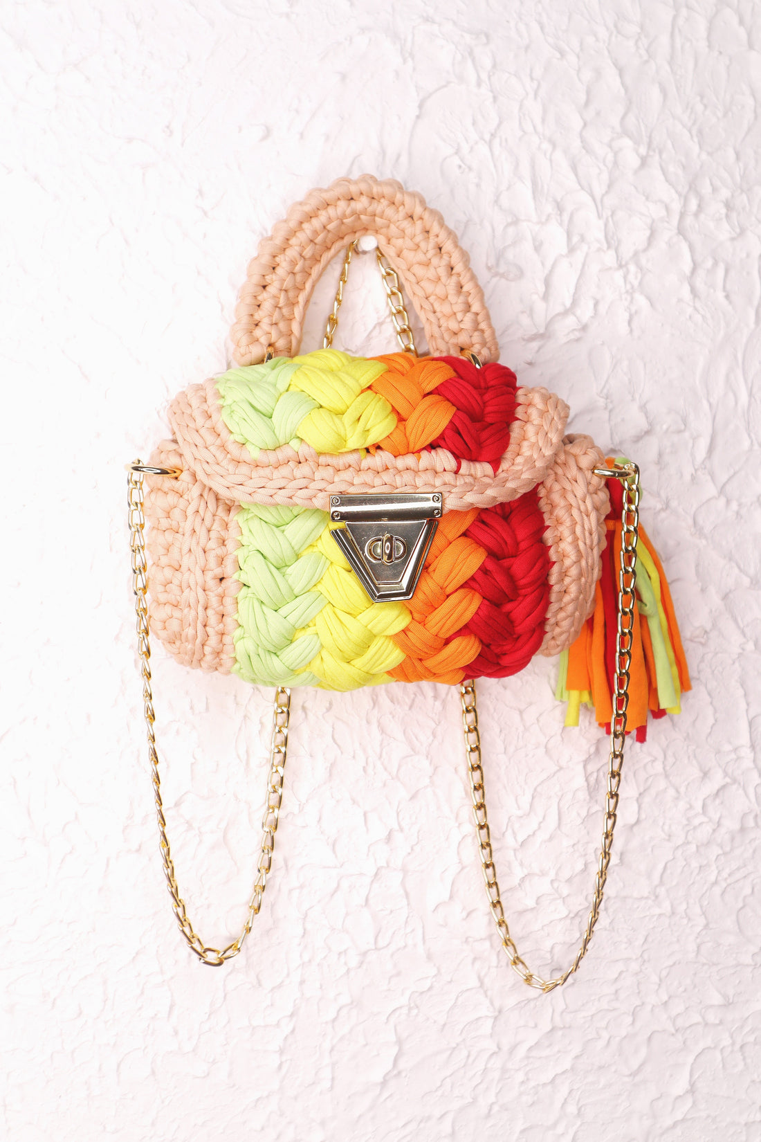 Sunset Radiance Multicolor Crochet  Bag