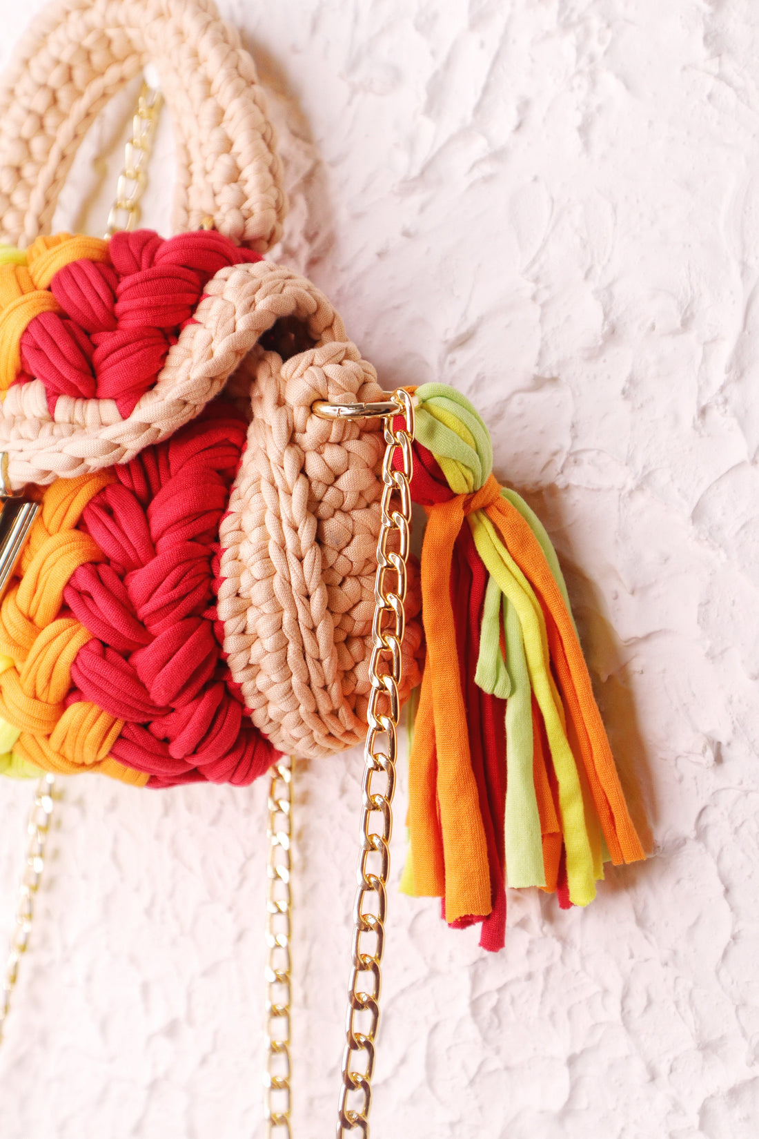 Sunset Radiance Multicolor Crochet  Bag