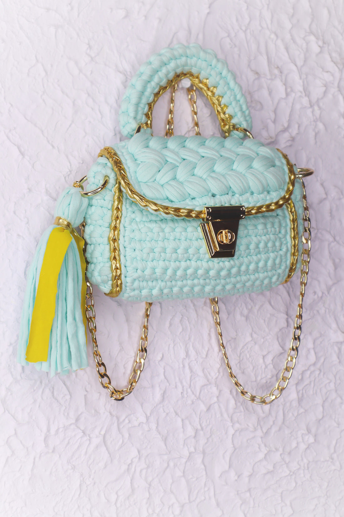 Mint Breeze Crochet Bag