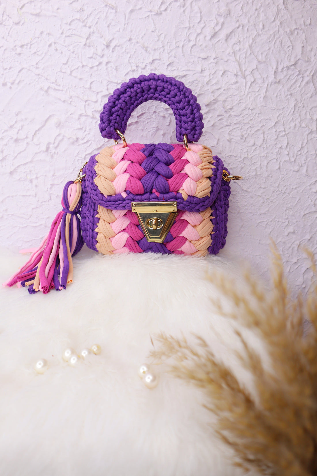 Lavender Luxe Multicolor Crochet Bag