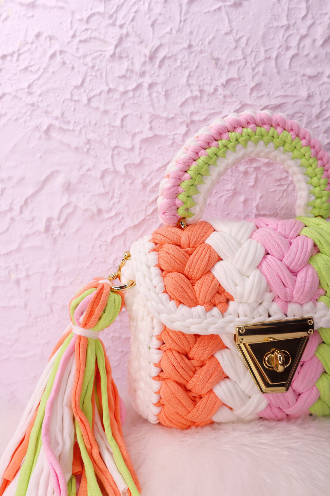 Pastel Dreams Multicolor Crochet Bag