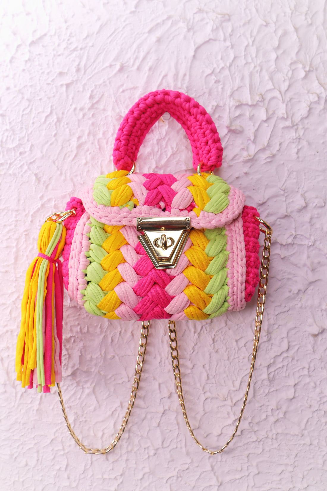 Blush Harmony Multicolor Crochet Bag