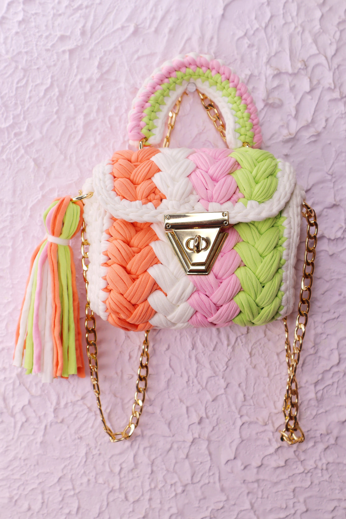 Pastel Dreams Multicolor Crochet Bag