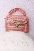 Handmade Rose Gold Metallic Crochet Bag