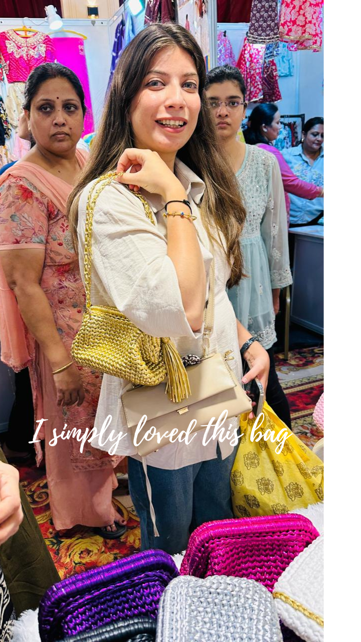 Golden Luxe Metallic Crochet Clutch (Price Drop)