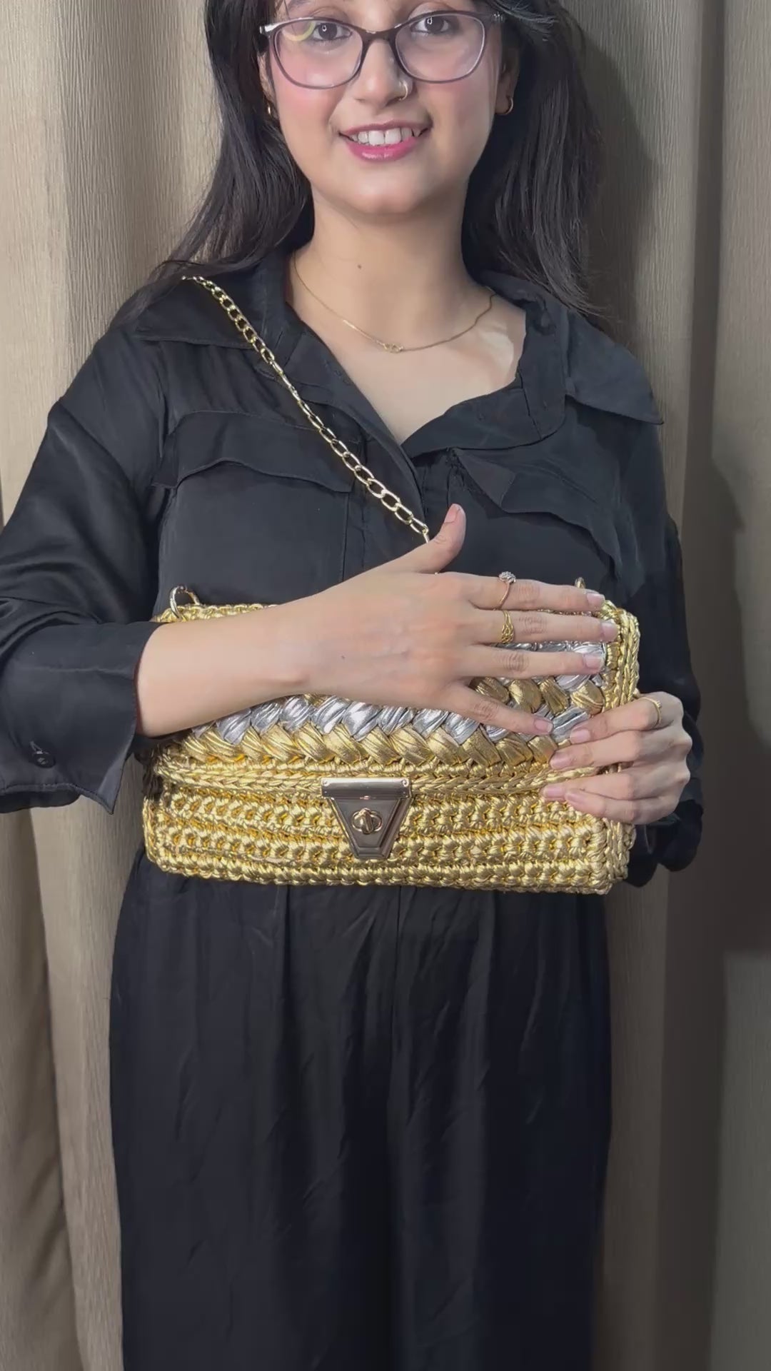 Gold & Silver Grand Crochet Clutch