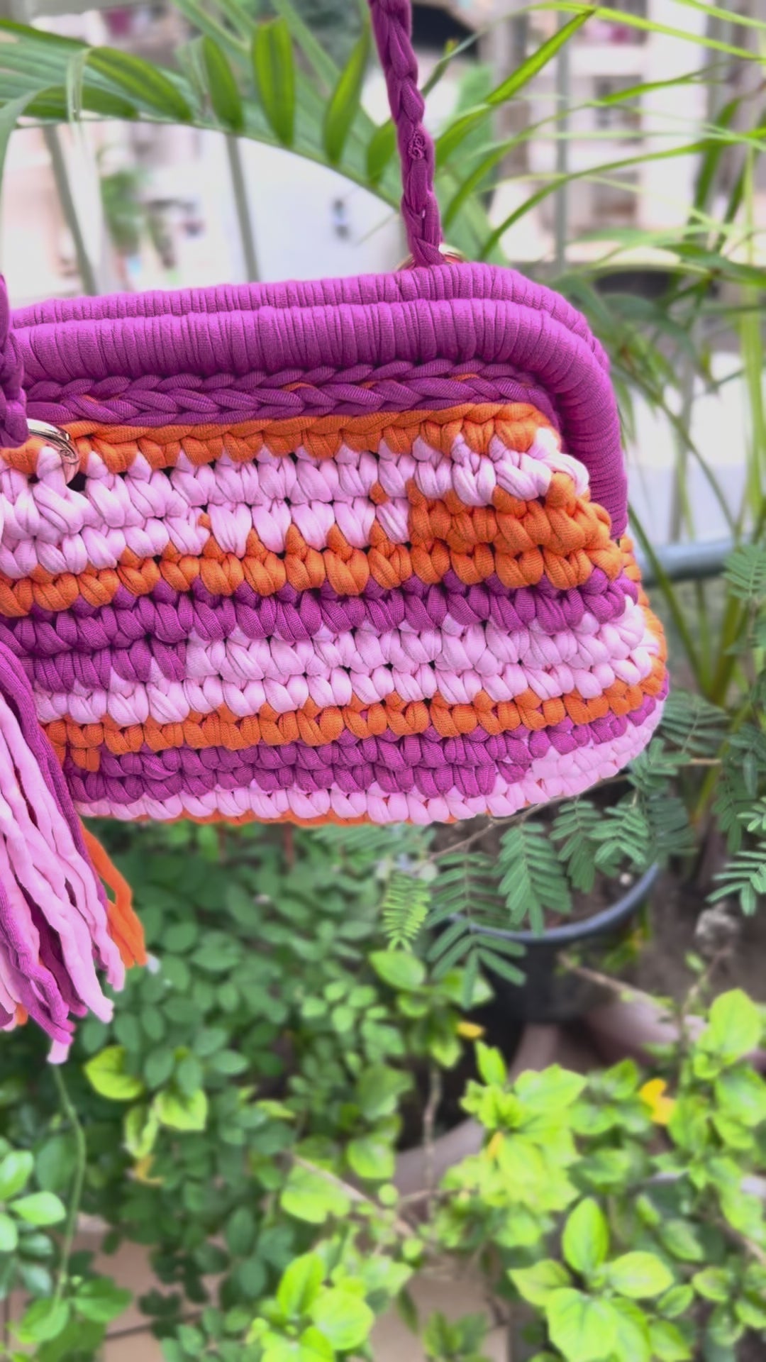 Shades of Pink & Orange Multicolor Clutch