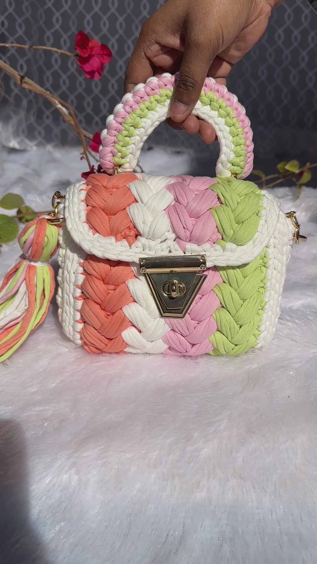 Pastel Dreams Multicolor Crochet Bag